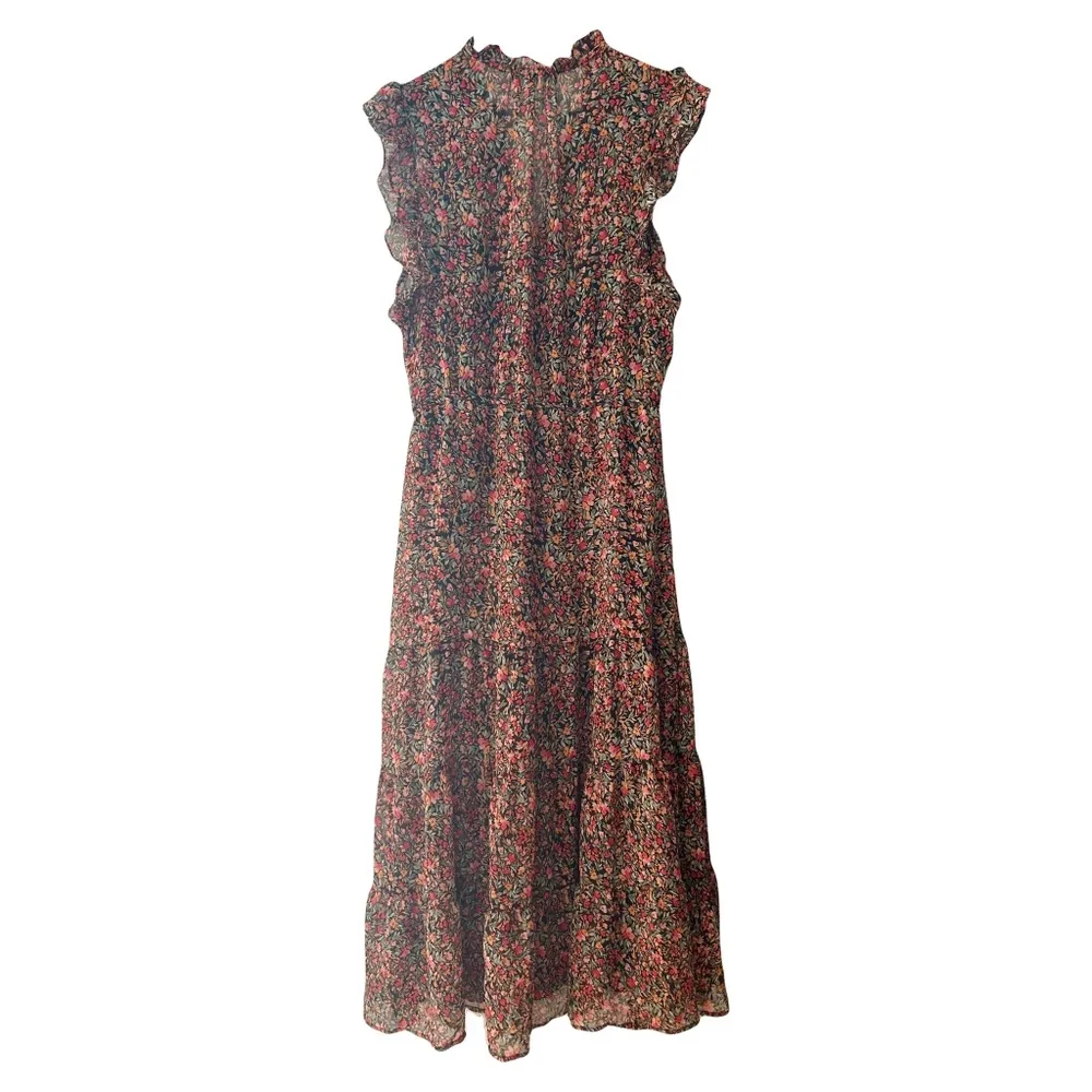 BB Dakota By Steve Madden Printed Chiffon Midi Dress Sz XS - Image 3