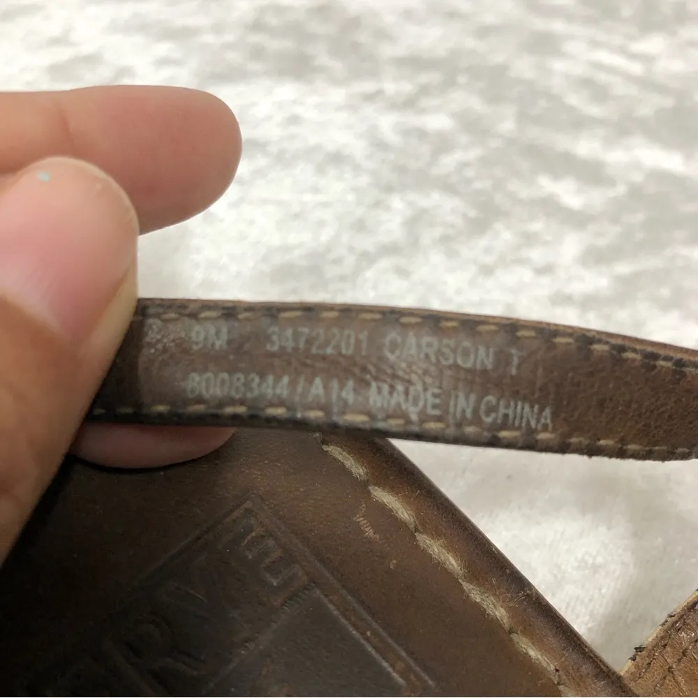 FRYE Carson T-Strap Sandal Dark Brown Ladies 9M - Image 6