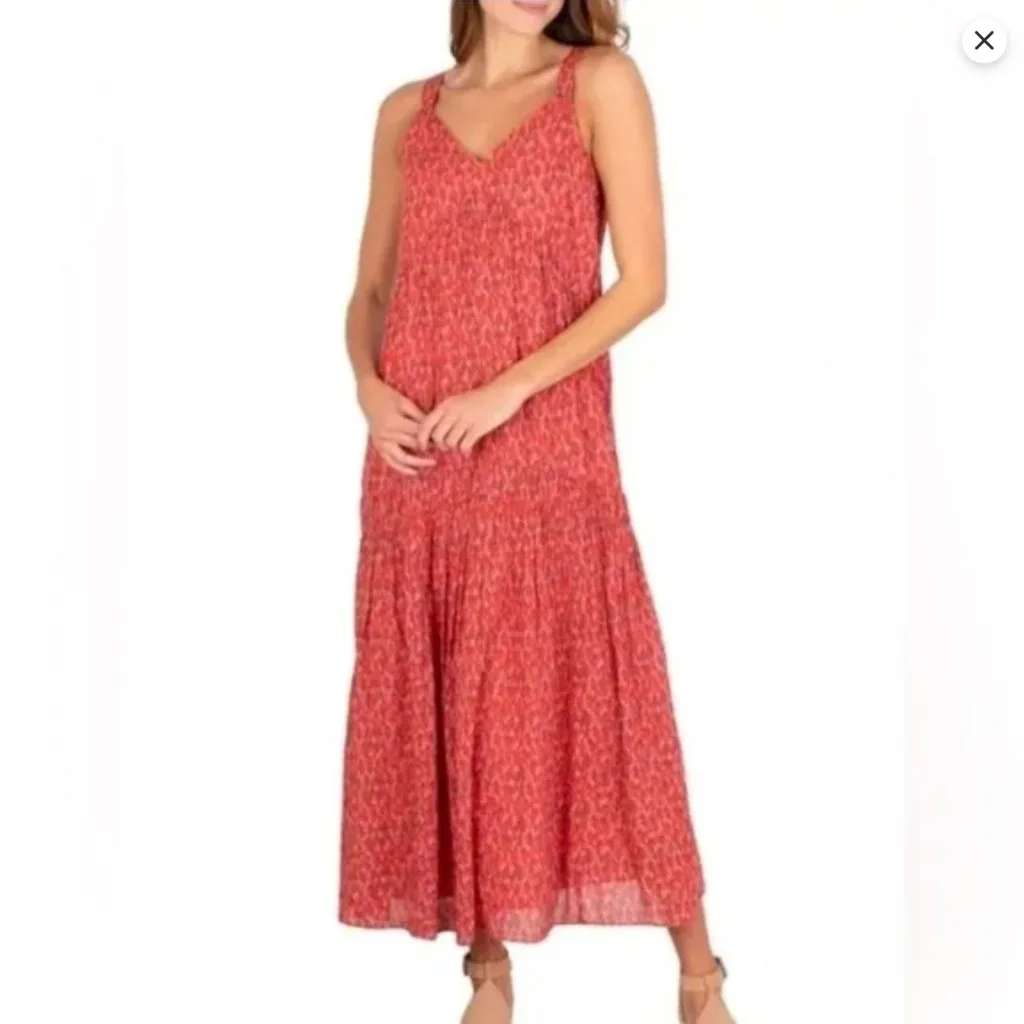 JOIE | Serlina Red Cotton Maxi Dress Sz S - Image 2