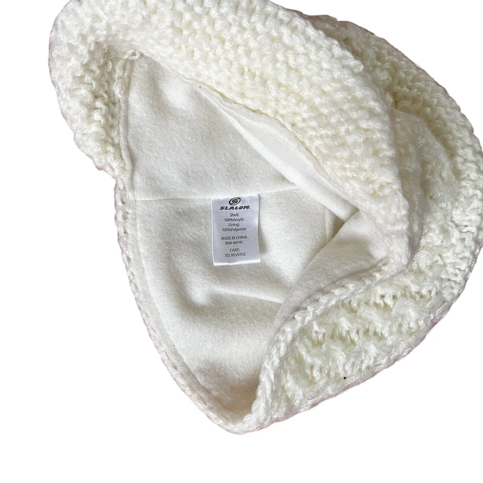 Slalom Women's Knit Ivory Beanie Hat Crochet Winter Slouch Warm Ski Cap - Image 4