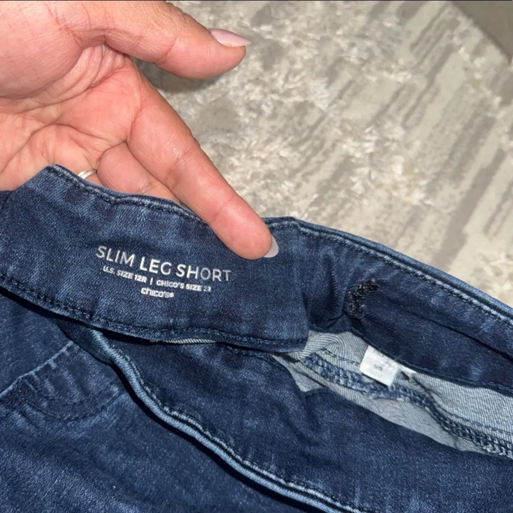 Dark Blue Denim Shorts - Image 2