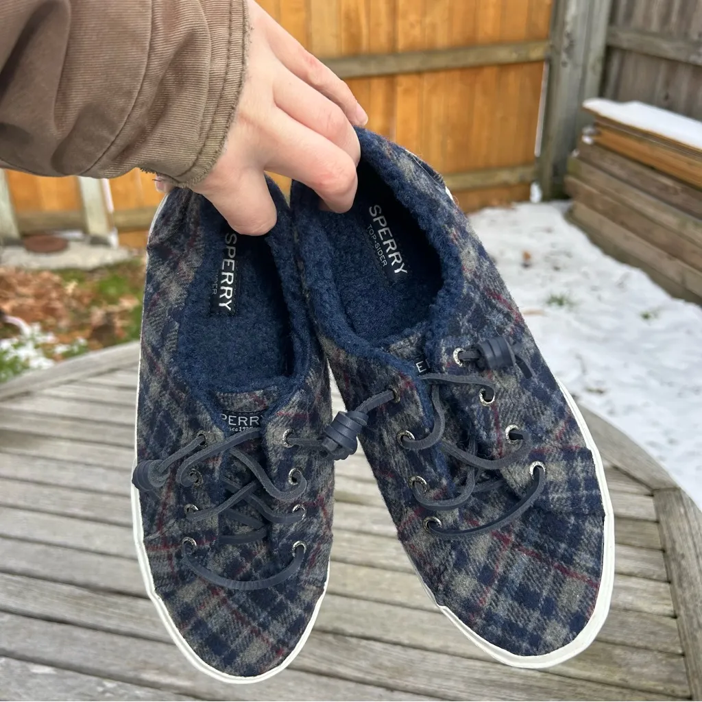 Sperry‎ Womens Pier Wave LTT Teddy Wool Navy Multi Sneaker 7 Laidback Casual - Image 9