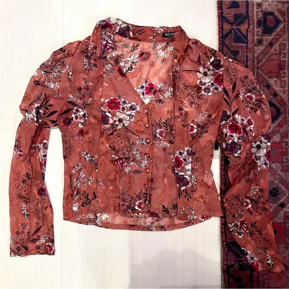 floral tie blouse - Image 3