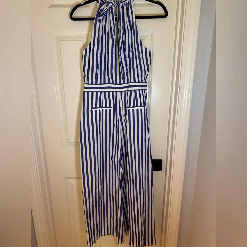 NWT J Crew Striped Halter Jumpsuit, 10p‎ - Image 9