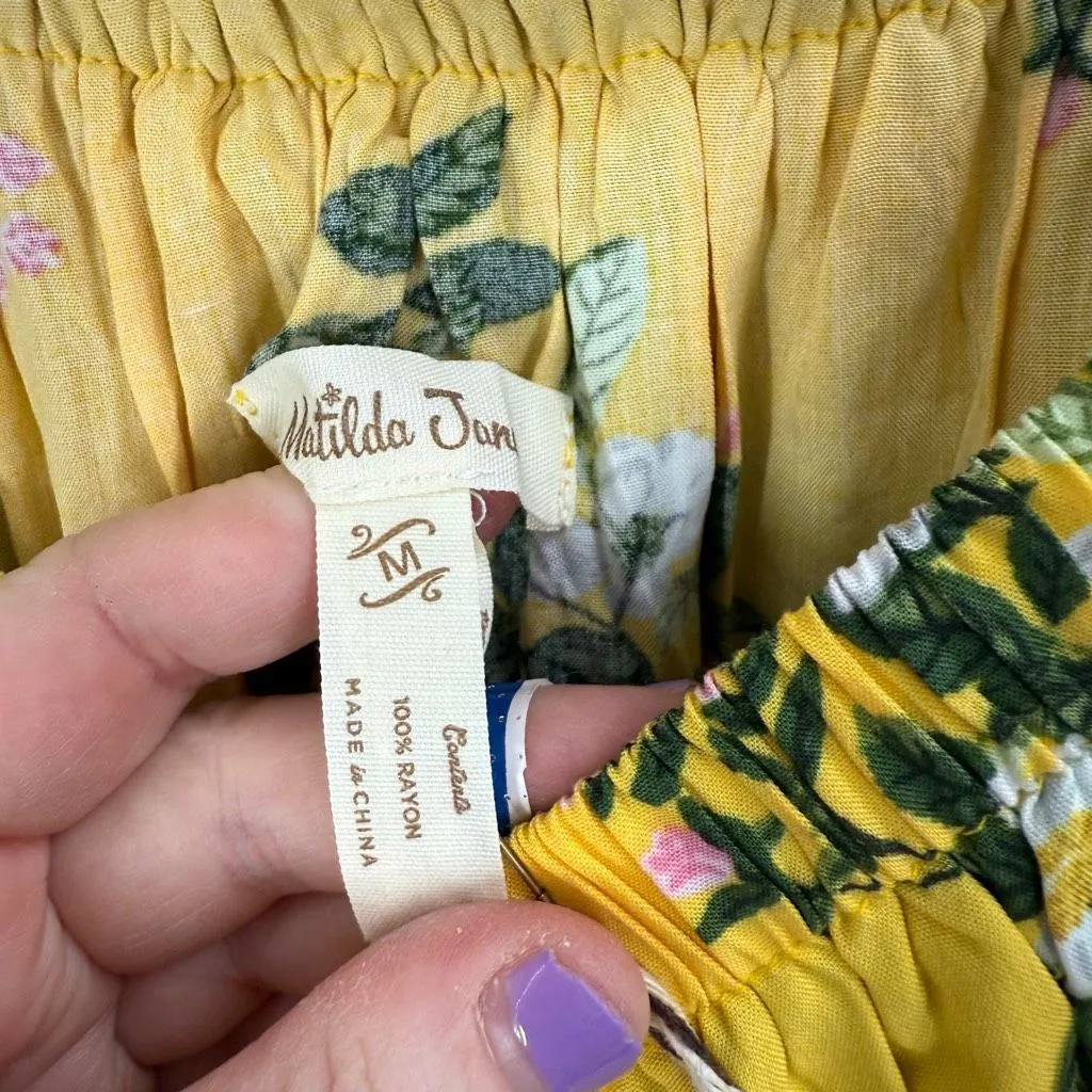 Matilda Jane Women’s Medium Hooked on a Feeling Yellow Floral Dress New - Image 3