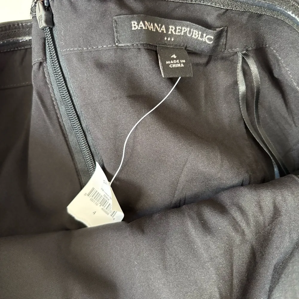 NWT BANANA REBUPLIC Vegan Leather wide leg Jumpsuit Size 4 Black strapless - Image 7