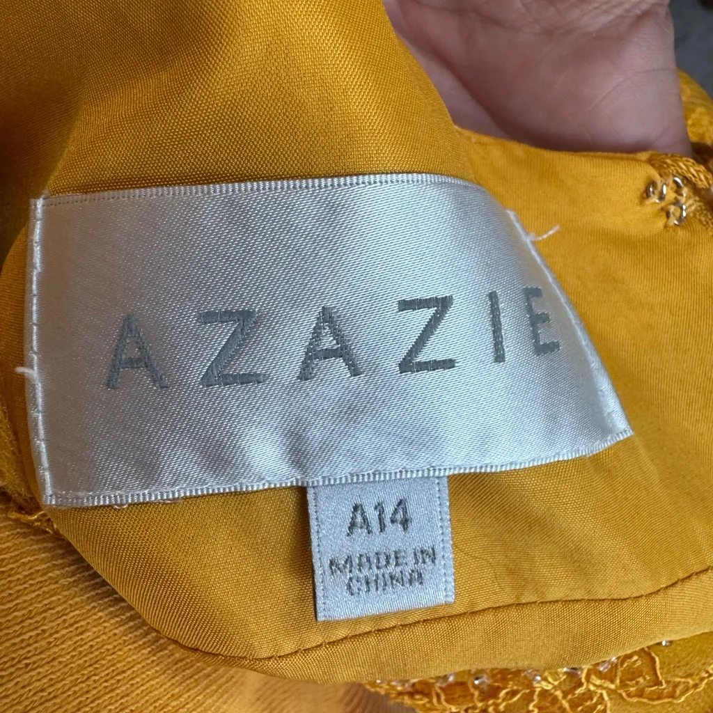 Azazie Amy Marigold Gown Maci dress 14 - Image 6