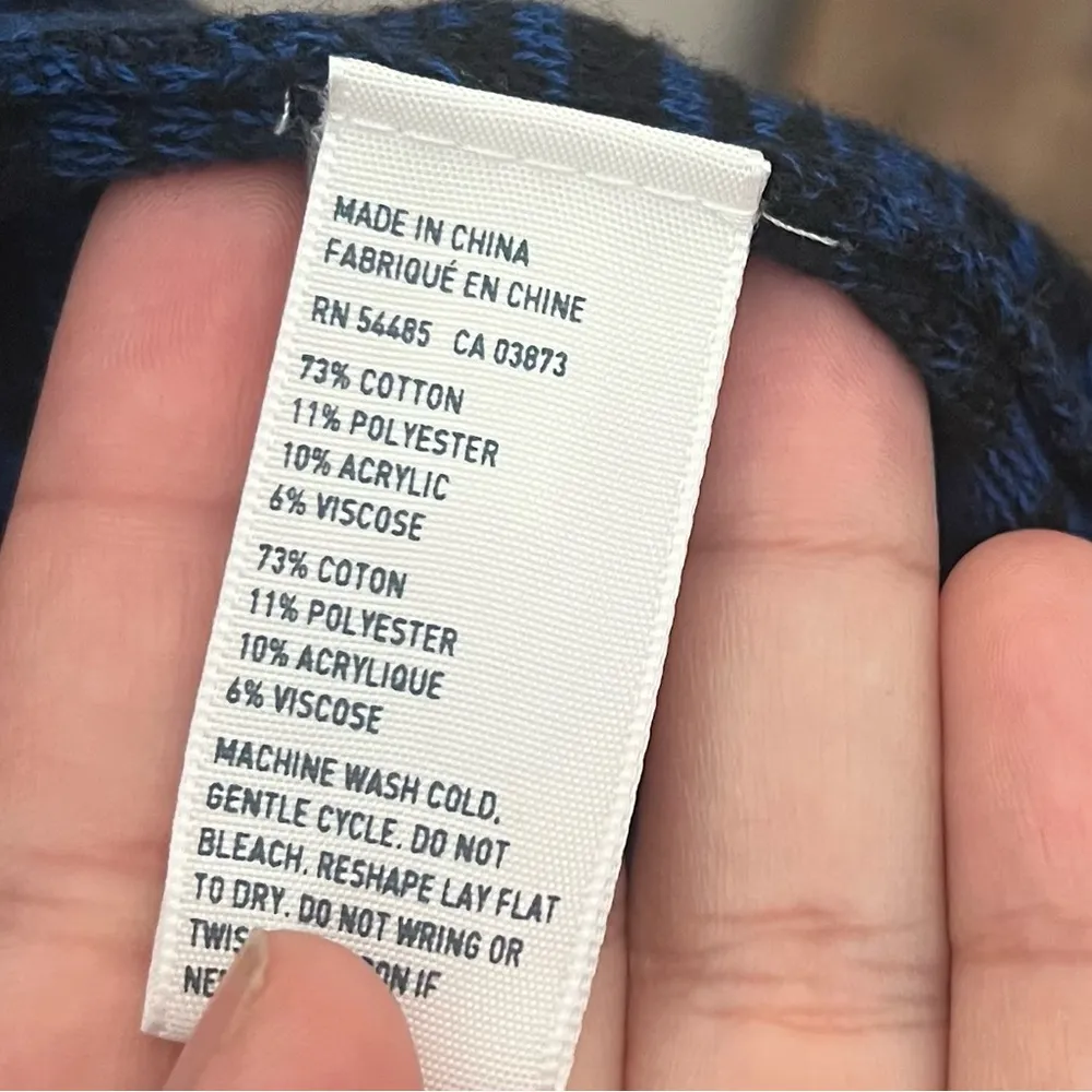 American Eagle Blue and Black Hooded Cardigan Size XS/S - Image 8