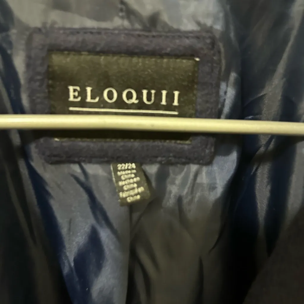 Eloquii Navy Blue Pea Coat - Image 5