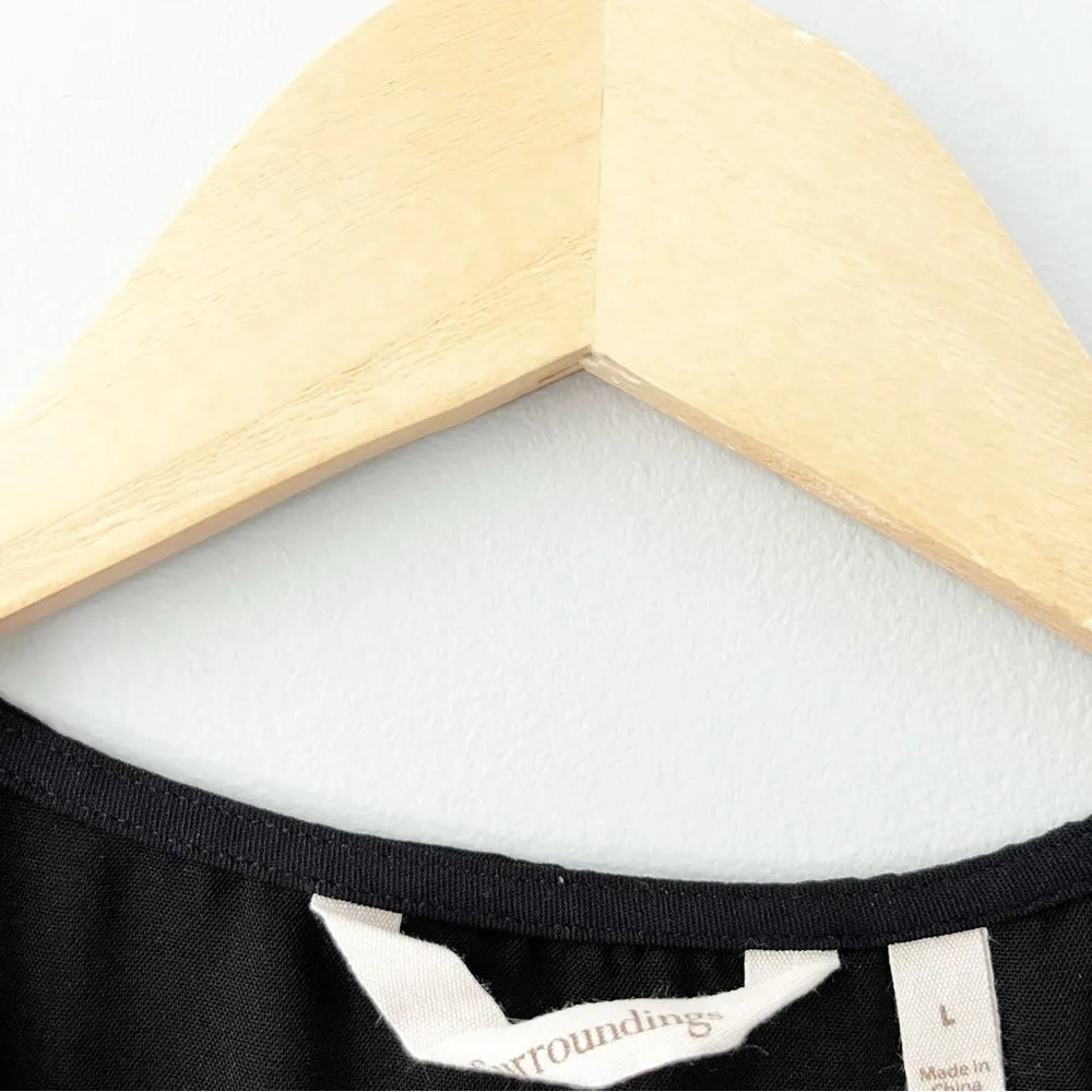 Soft Surroundings Black Sleeveless Blouse Enka Tank Top Shirt Size Large - Image 9