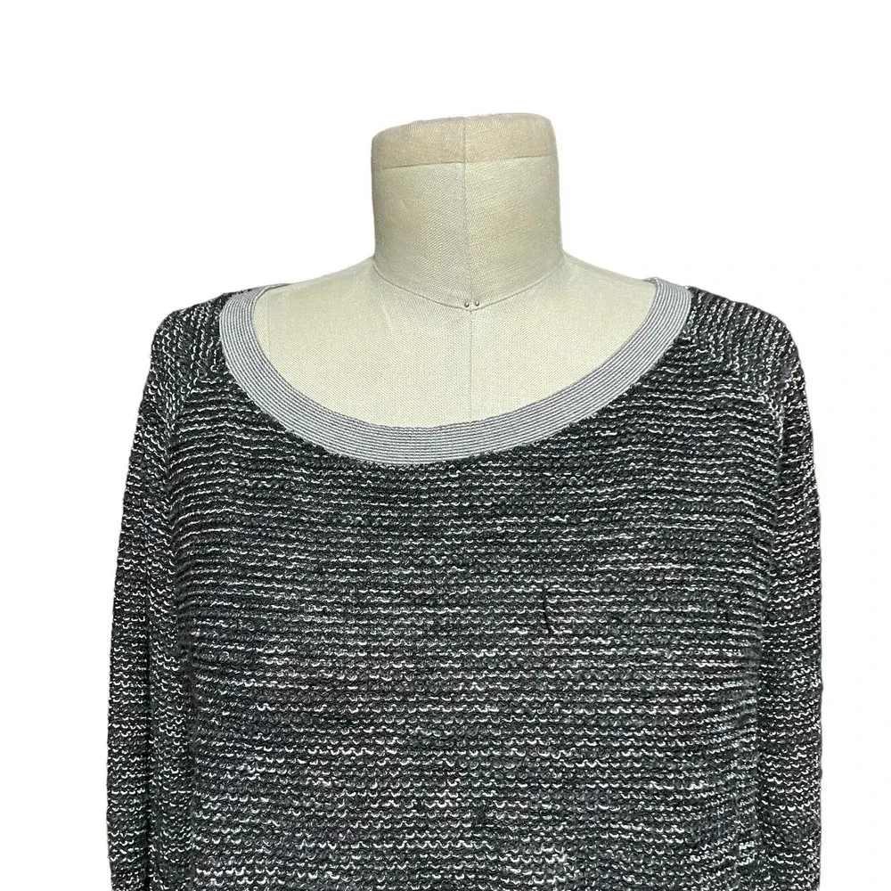 Nation LTD Charcoal Gray Black Marled Knit Pullover‎ Sweater Top Size Medium - Image 2