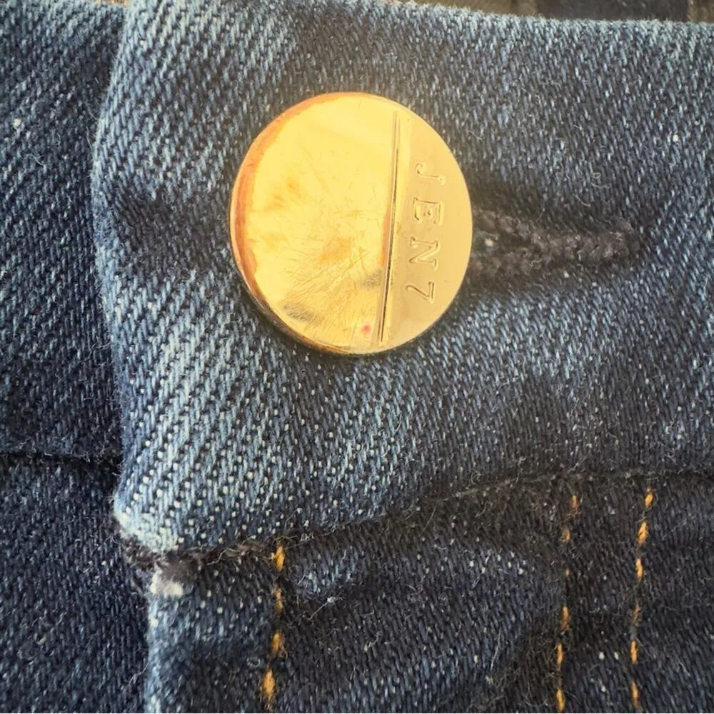 7 For All Mankind Jen7 Ankle Skinny Jeans raw hem dark Wash zip button pockets 4 - Image 7