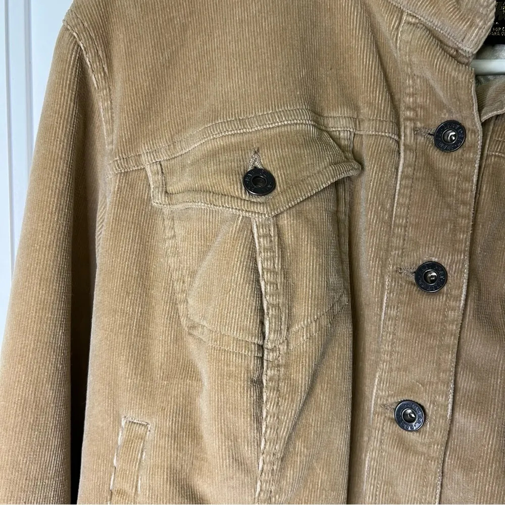 Y2k  corduroy button up jacket tan size medium - Image 2