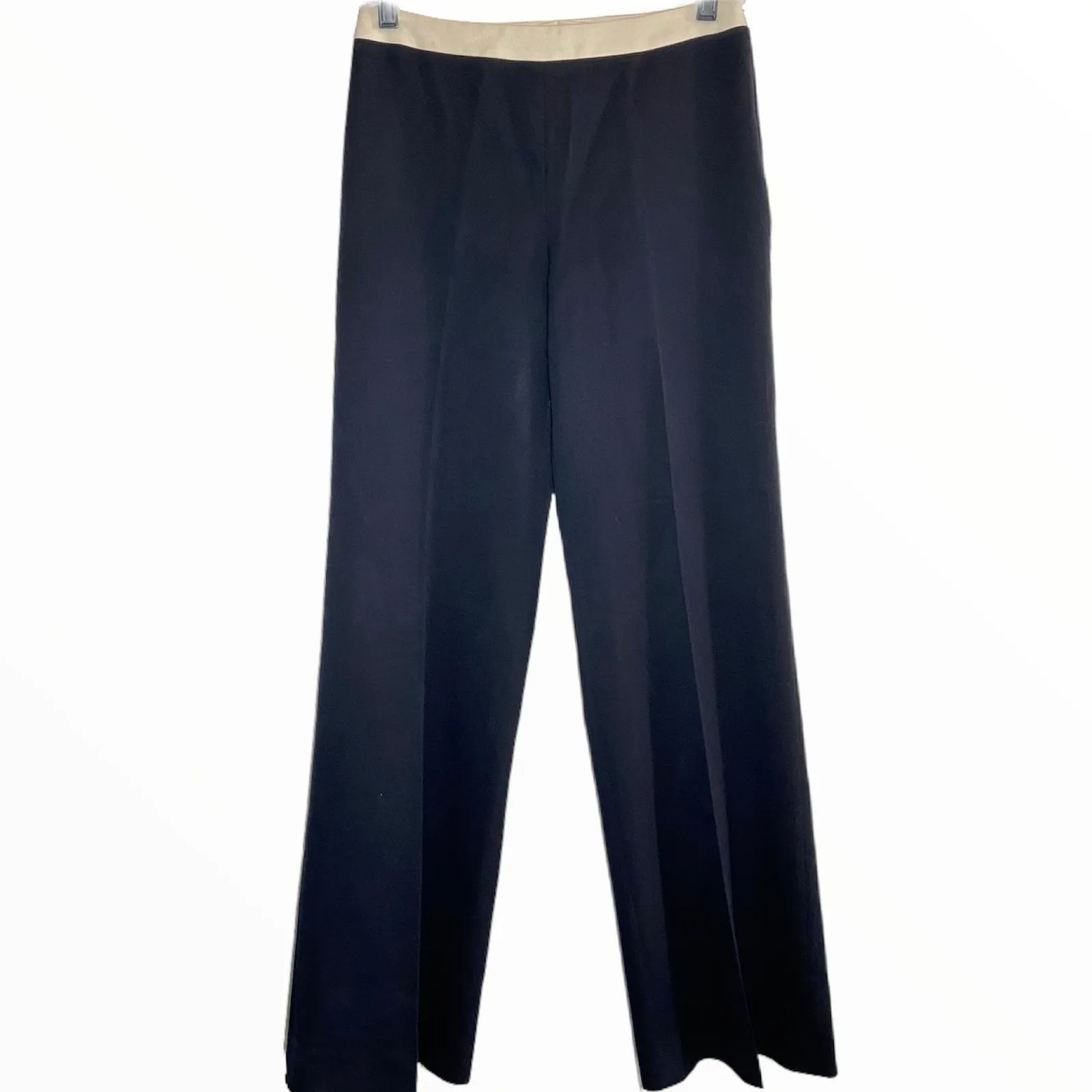 Vintage Escada Trouser 100% Wool Pants Pleated Straight Zip Black 34 S 28x34 - Image 2