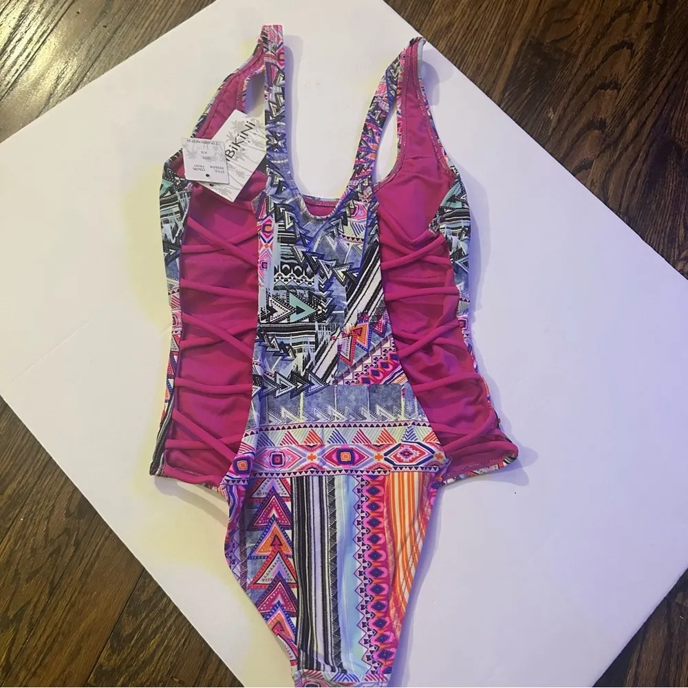 TiniBikini NEW colorful coastal vibes one piece swimsuit, size XS - Image 2