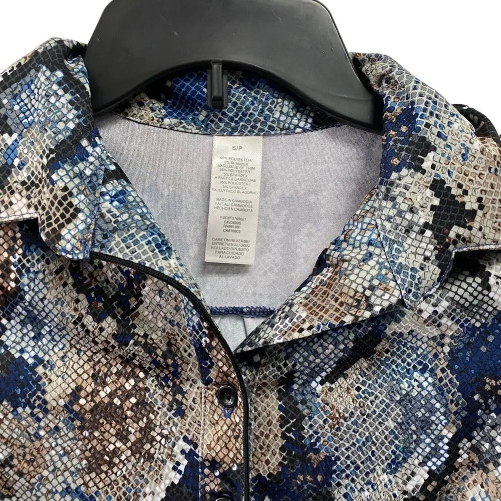 Avon Women’s Jersey Knit Stretch SP Long Sleeve Belted Snakeskin Print Dress Size undefined - Image 6