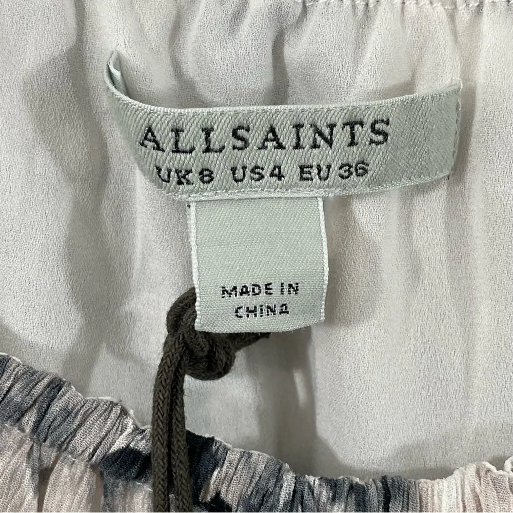 NWT All‎ Saints Amara Laertes Midi Dress Size 4 Ecru Leopard Print Long Sleeve - Image 7