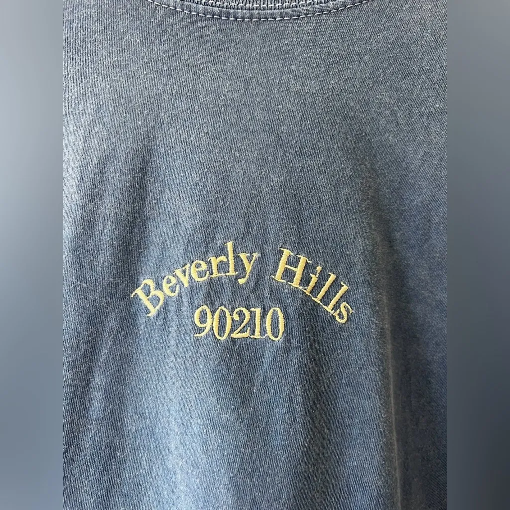 Prettylittlething Beverly Hills 90210 Blue Oversized Long Sleeve Shirt Size‎ M/L - Image 6