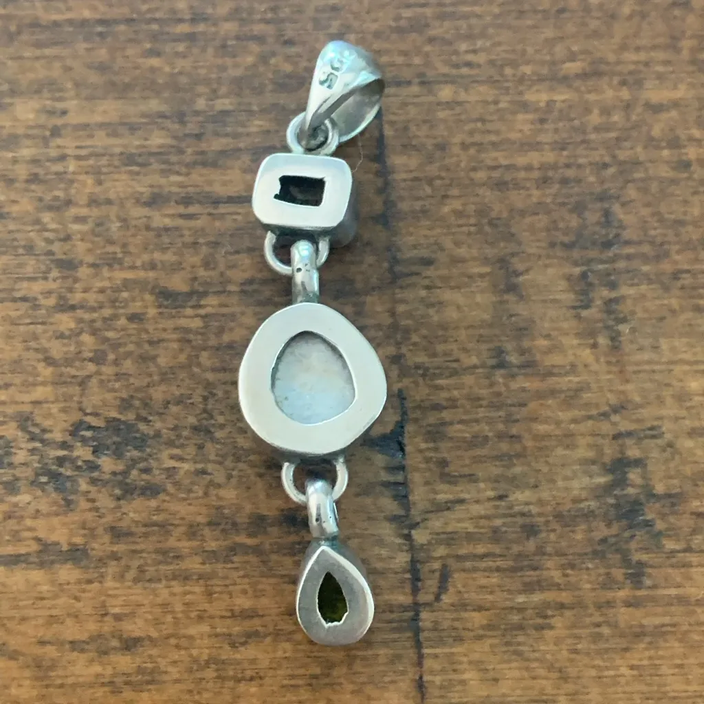 Statement Pendant Necklace Handmade Sterling Silver 925 Citrine Pearl Pendant - Image 2