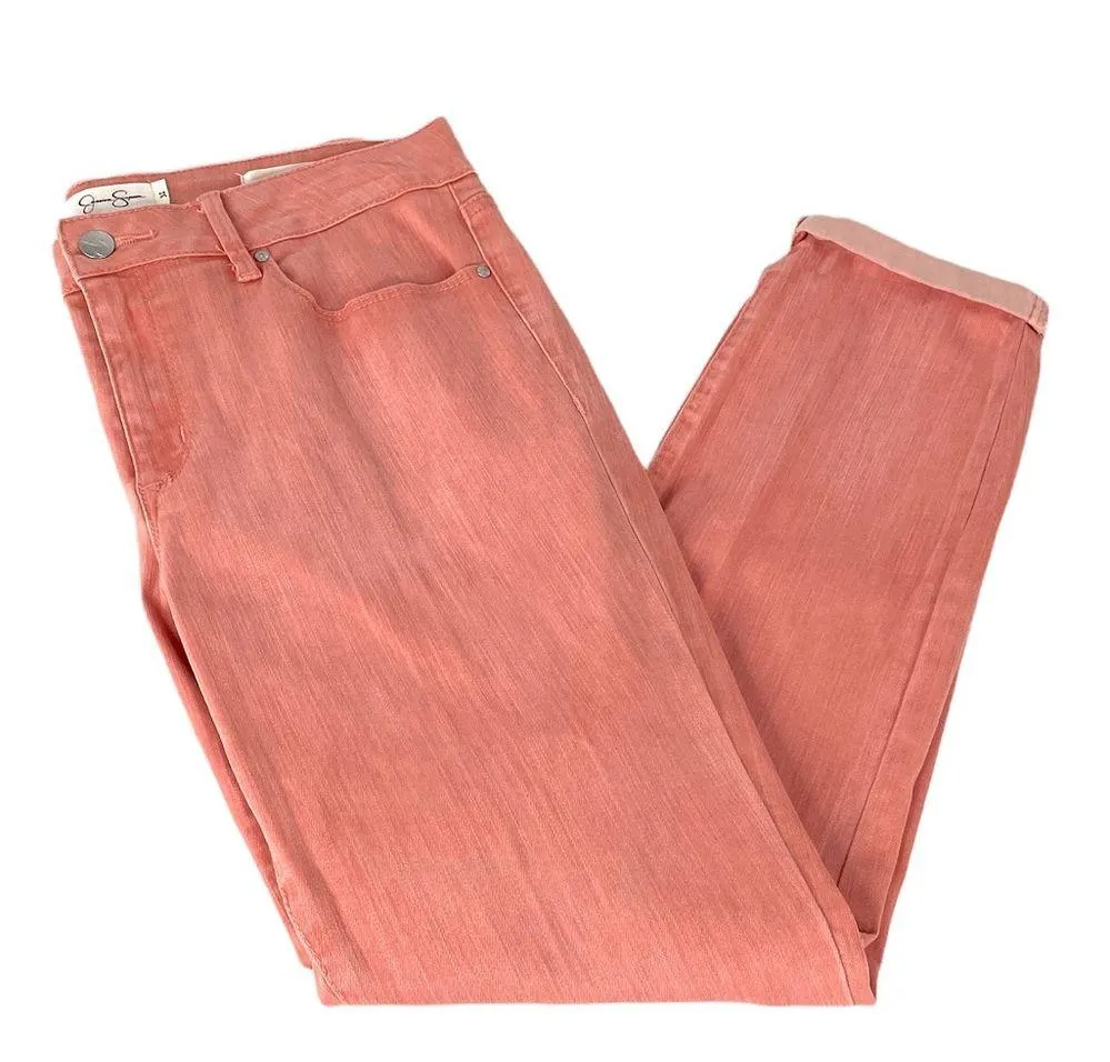 Jessica Simpson Forever Skinny Crop Jeans Peach Size 31 - Image 9