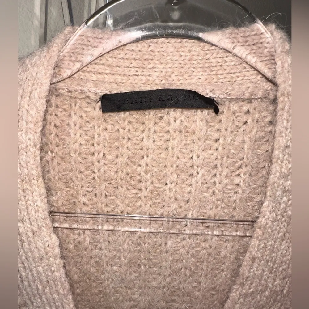 JENNI KAYNE Alpaca Cocoon Cardigan Tan Size XS - Image 7