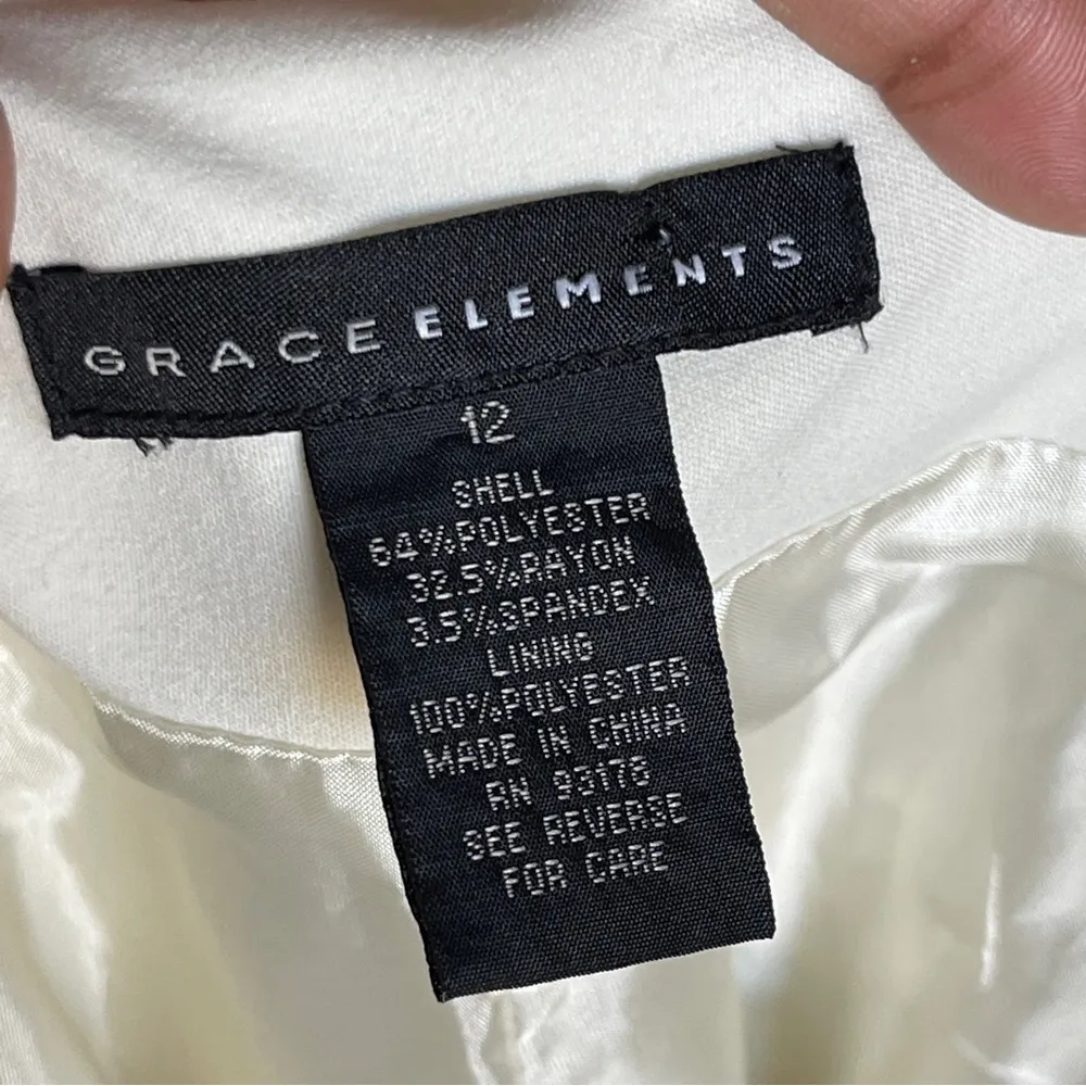 GRACE ELEMENTS | Cream Flat Panel Trouser Pants Sz 12 - Image 5