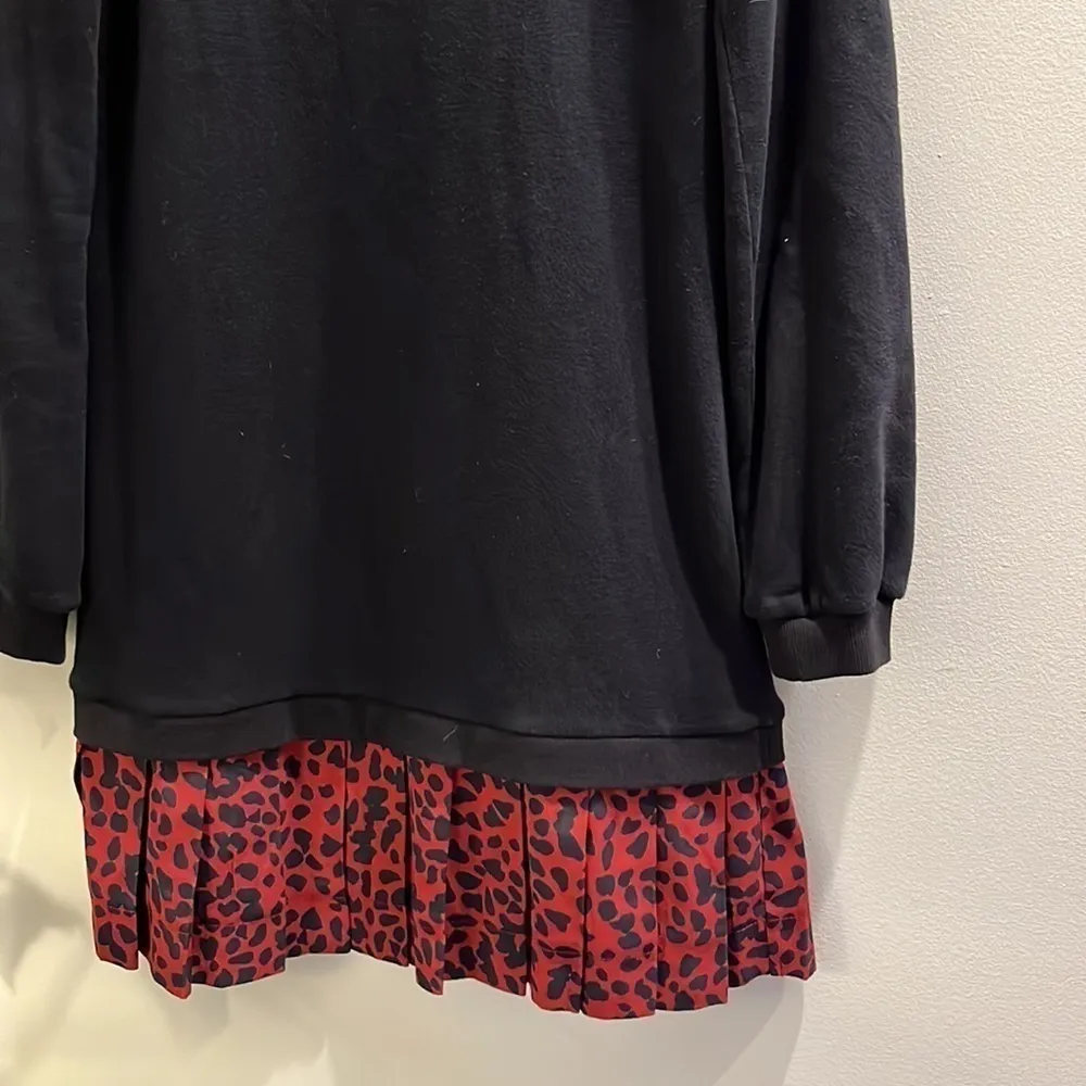 Kinly Black Drop Waist Terry Leopard Dress Small - Image 4