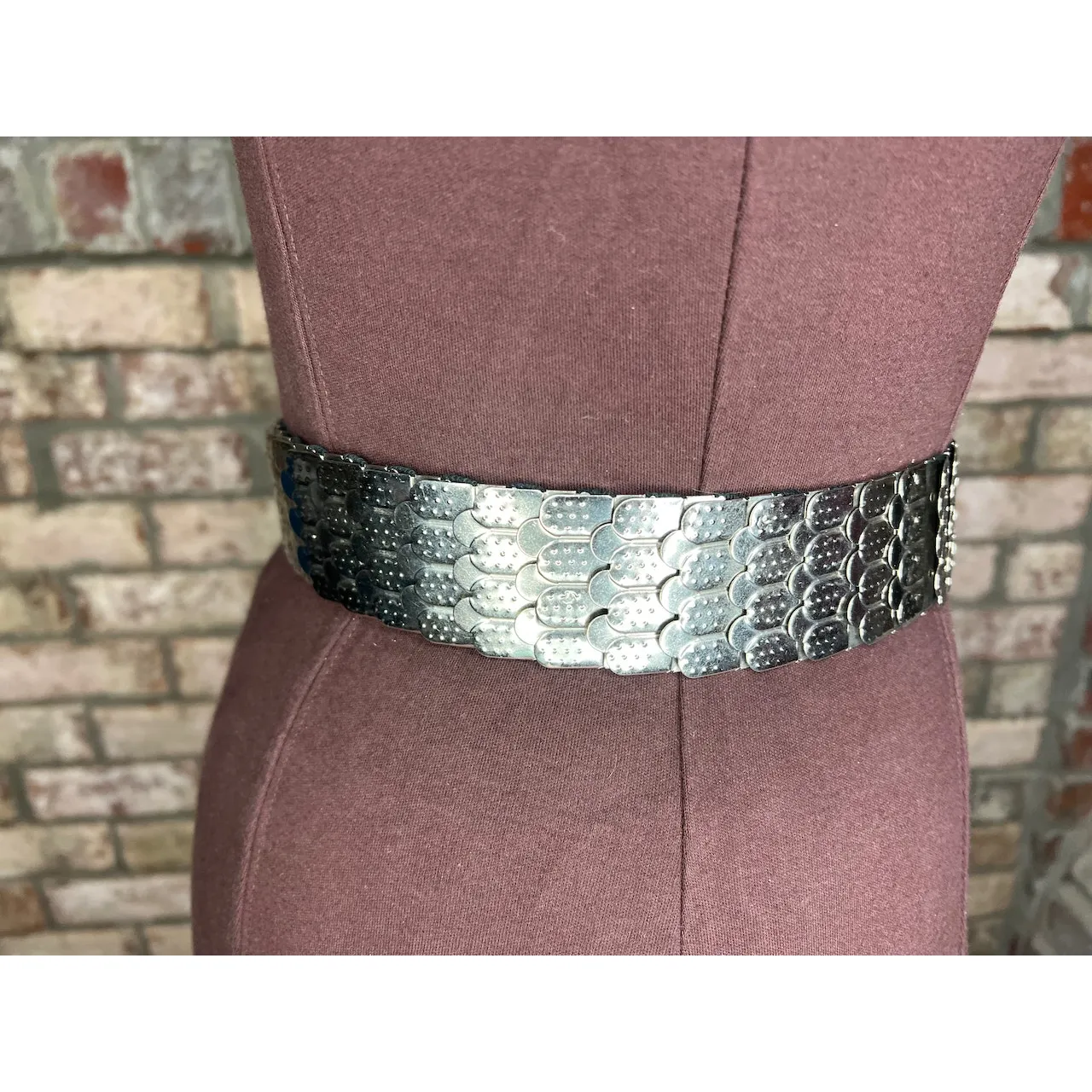 belt fish scale silver jeweled buckle elastic - Image 8