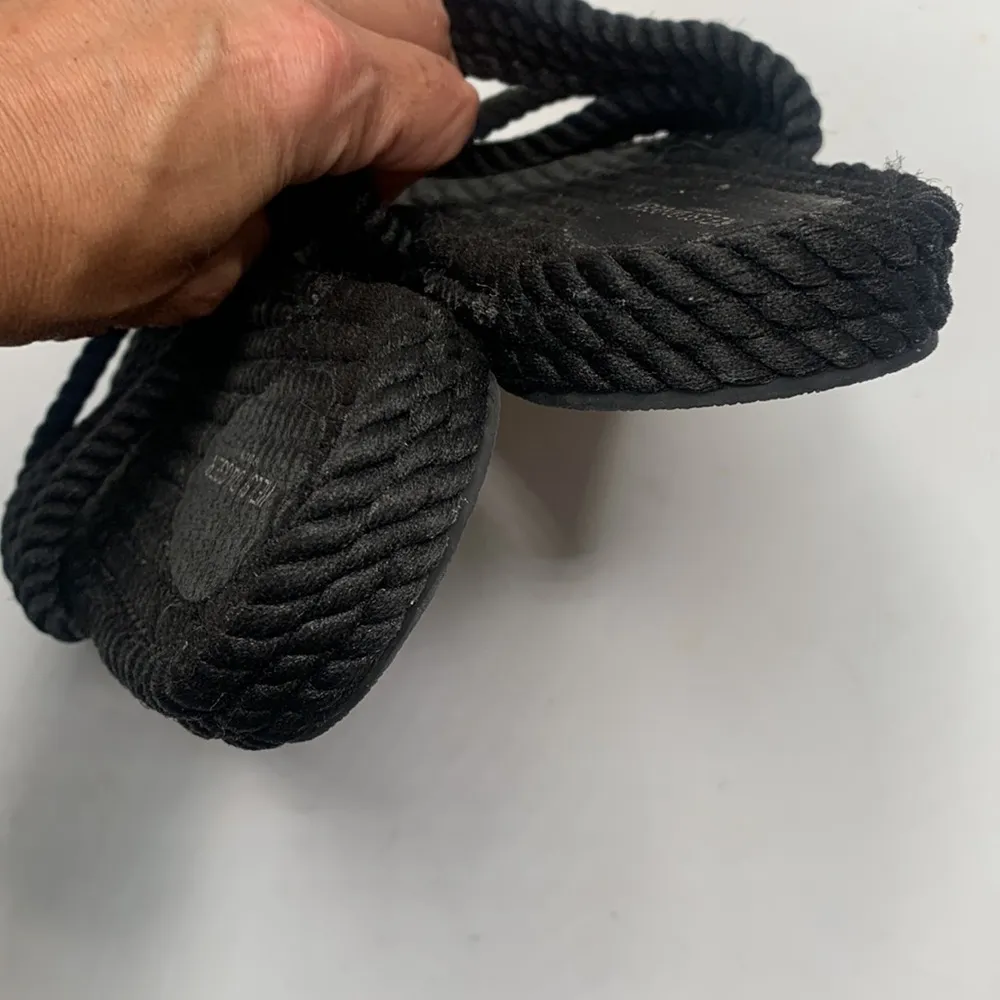 Anthropologie Kelsi Dagger Brooklyn Rope Slide Black Beach Sandals S-011 Sz 11 - Image 6