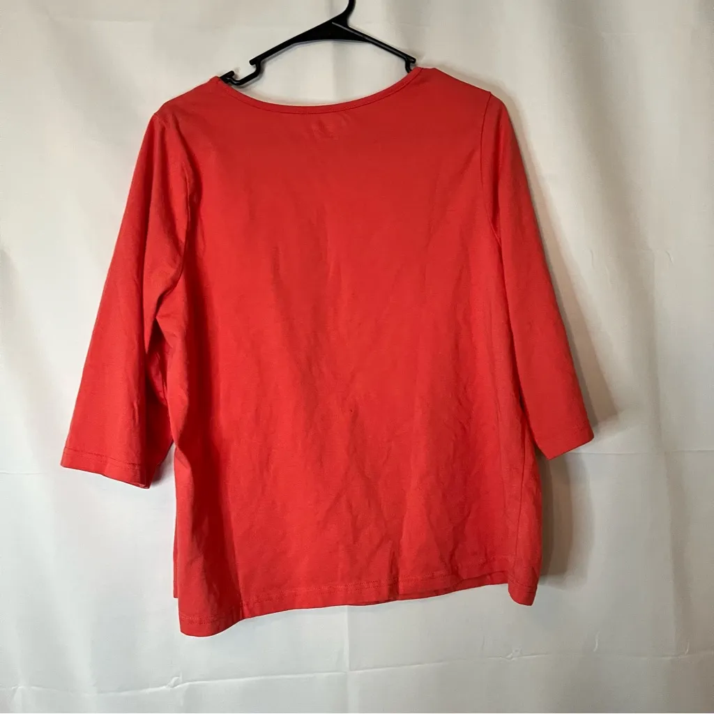 Breckenridge Coral Top with Leaf Design - Image 2