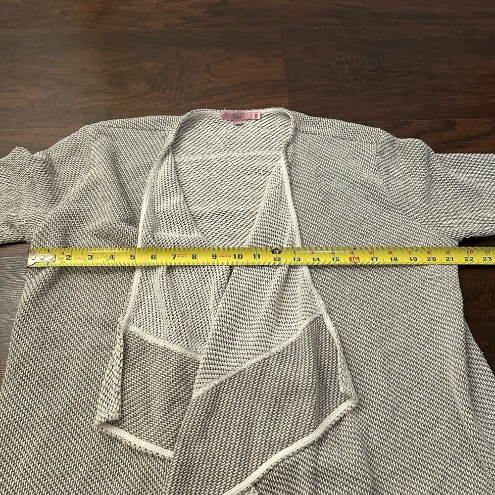 Calypso St. Barth gray & white knit open front cardigan size S - Image 10