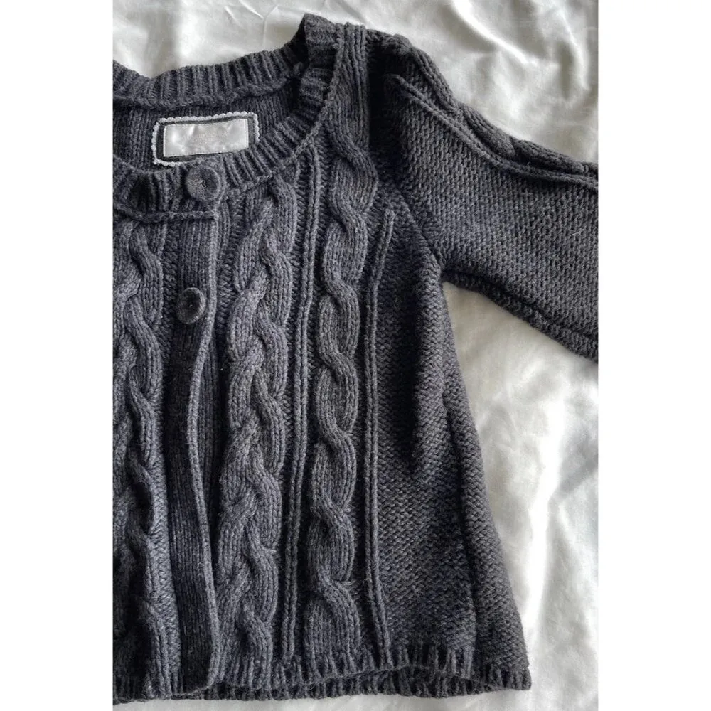 Vintage American Eagle Women’s sz Medium Cropped Pullover Gray Knitted Sweater - Image 14