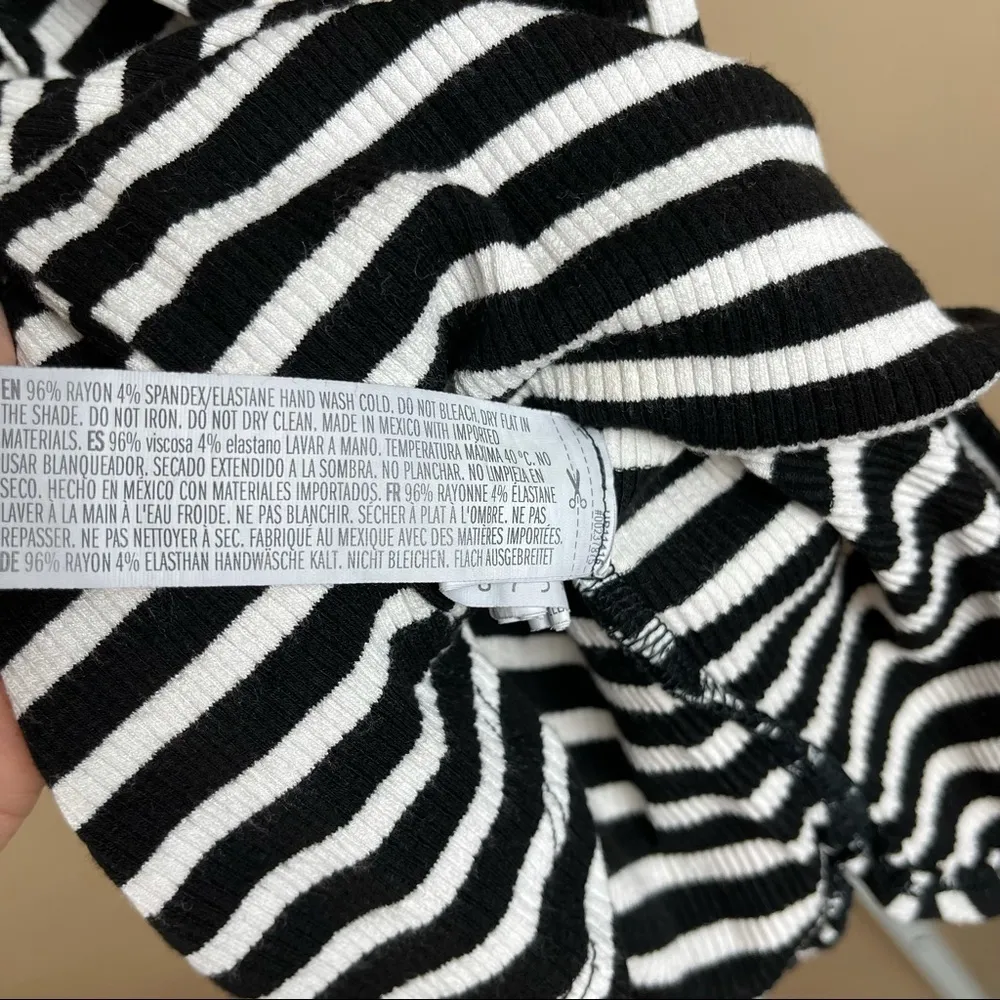 Forever 21 Small Stripe Tie V Neck Long Sleeve Fall Bodycon Dress Halloween - Image 5