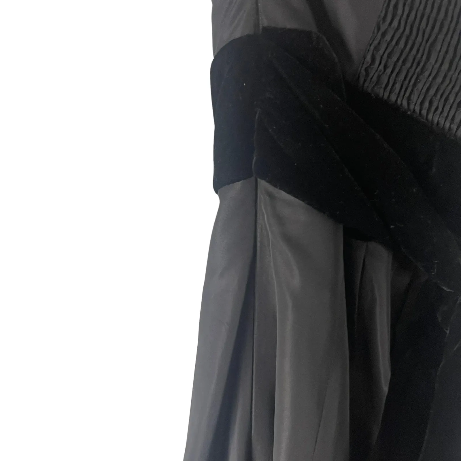 Zara‎ Basic Small Black Strapless Fairy Grunge Whimsygoth Velvet Tie Maxi Dress - Image 7