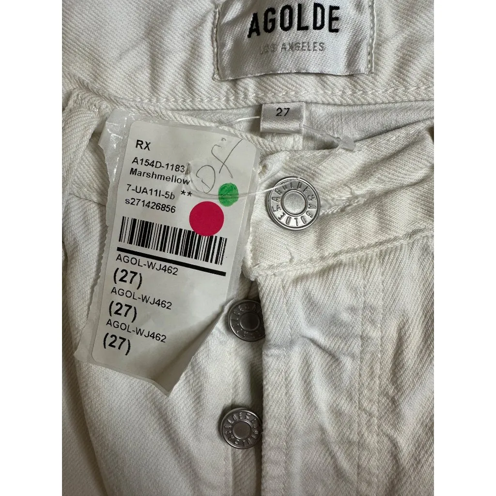 AGOLDE 90's Pinch Waist Jeans in Marshmellow 27 Womens Straight leg Denim Pants - Image 7