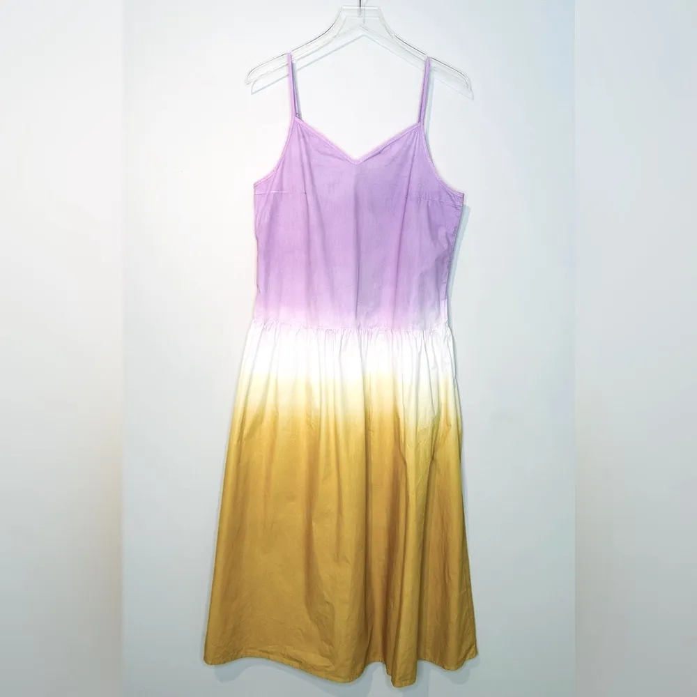 All Saints Caro Dip Dye Midi Slip Lilac Purple Camel Brown Dress Size 6 NWT - Image 3