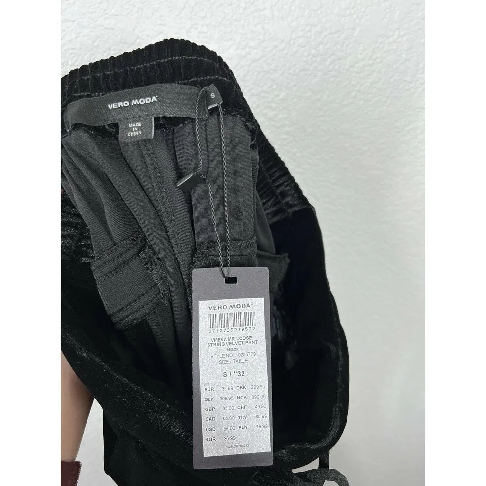 Vero Moda Eve Mr Loose String Velvet Pant - Image 4