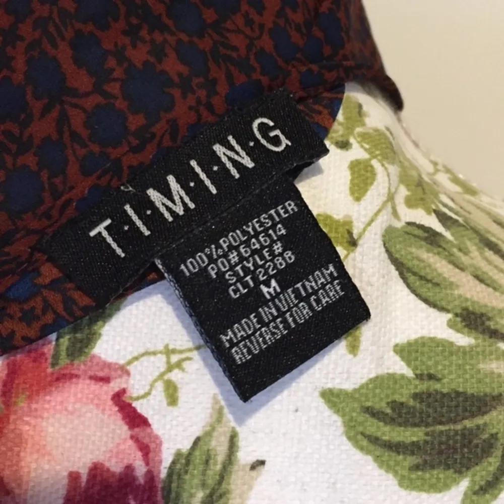 Timing Rust Brown Navy Blue Ditsy Floral Print Blouse - Image 5