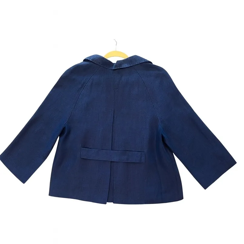 Charter Club 100% Linen Open Front Jacket – Navy Blue, 3/4 Sleeve Women’s XL - Image 2