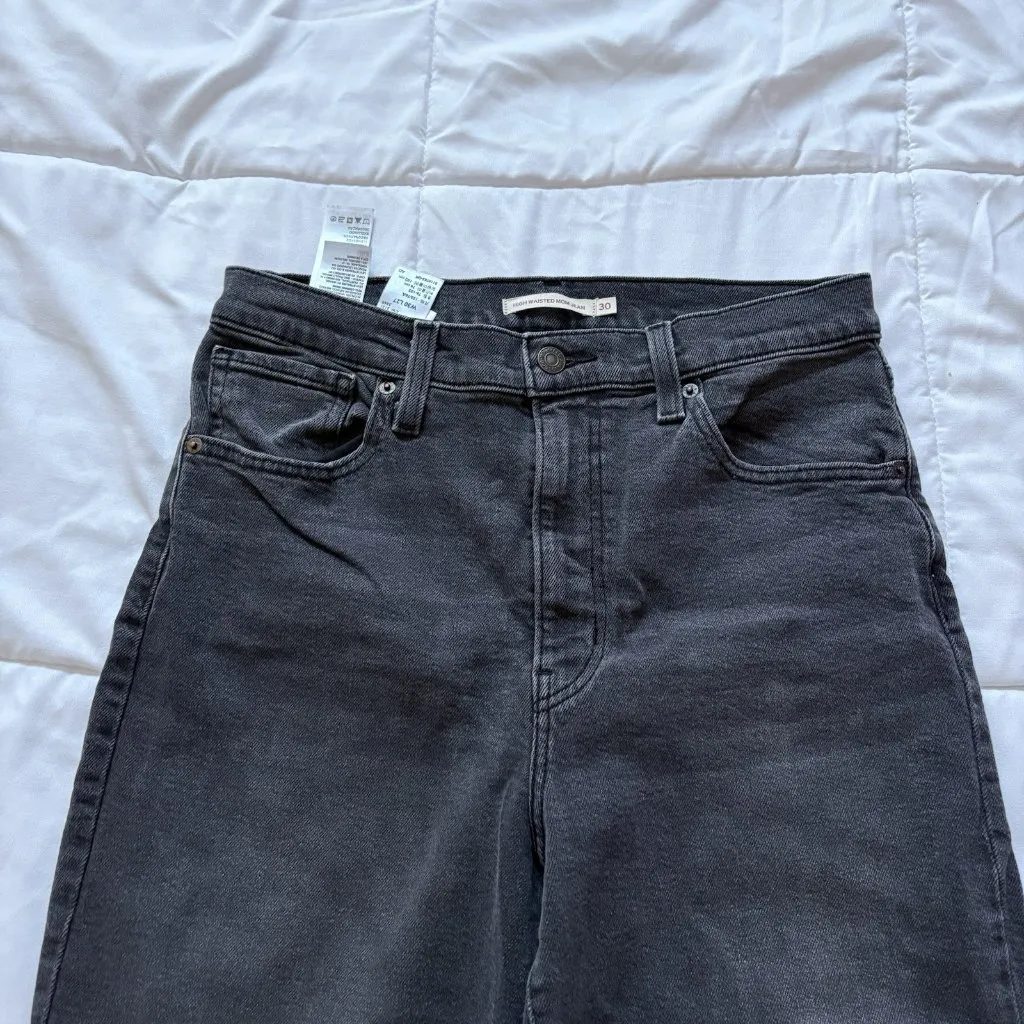 Levis Black Womens Size W30 L27 High Waisted Mom Jeans Gothic Grunge Vampire - Image 2