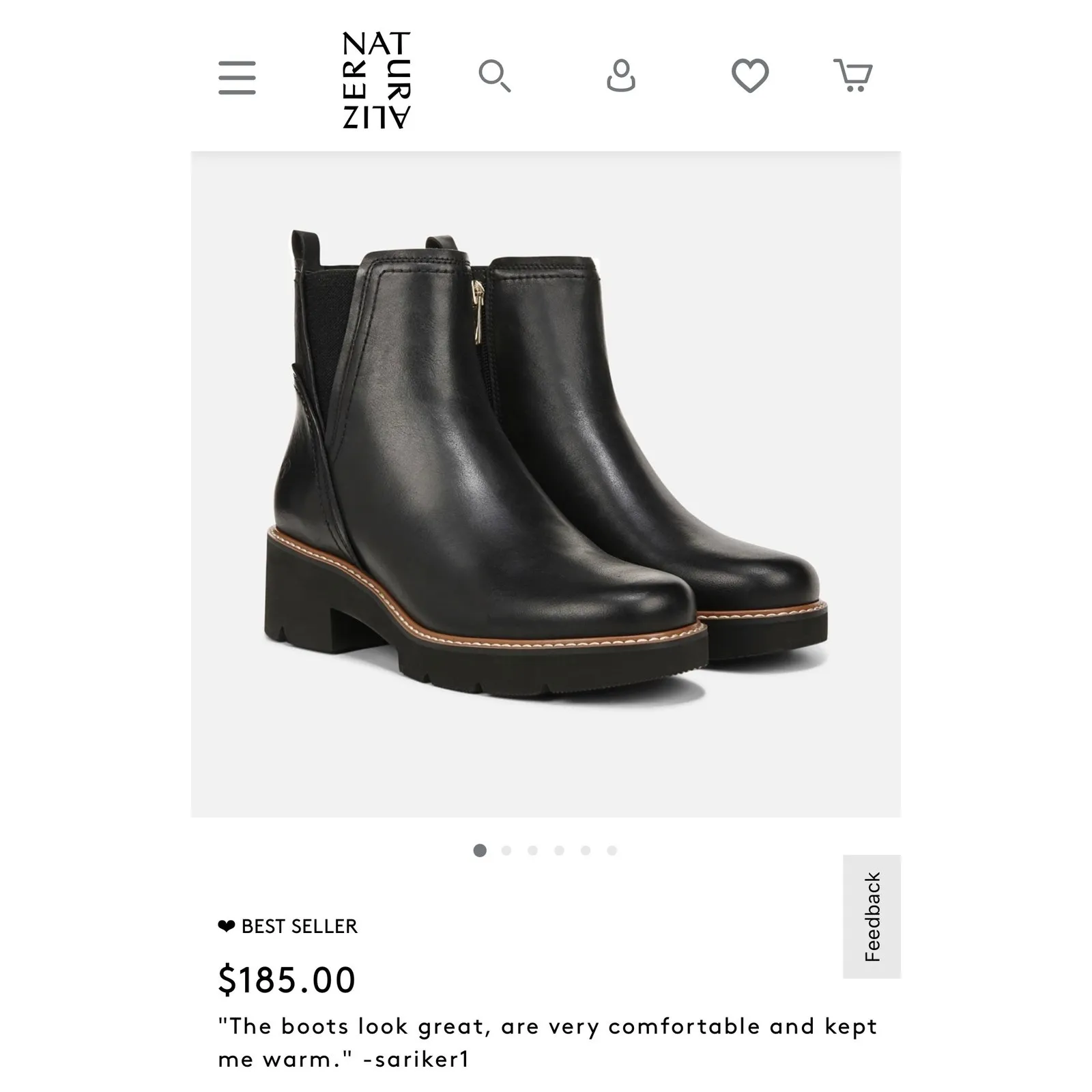 NWT! Naturalizer Darry Bootie Black Leather Block Heel - Size 7 (MSRP $185) - Image 11