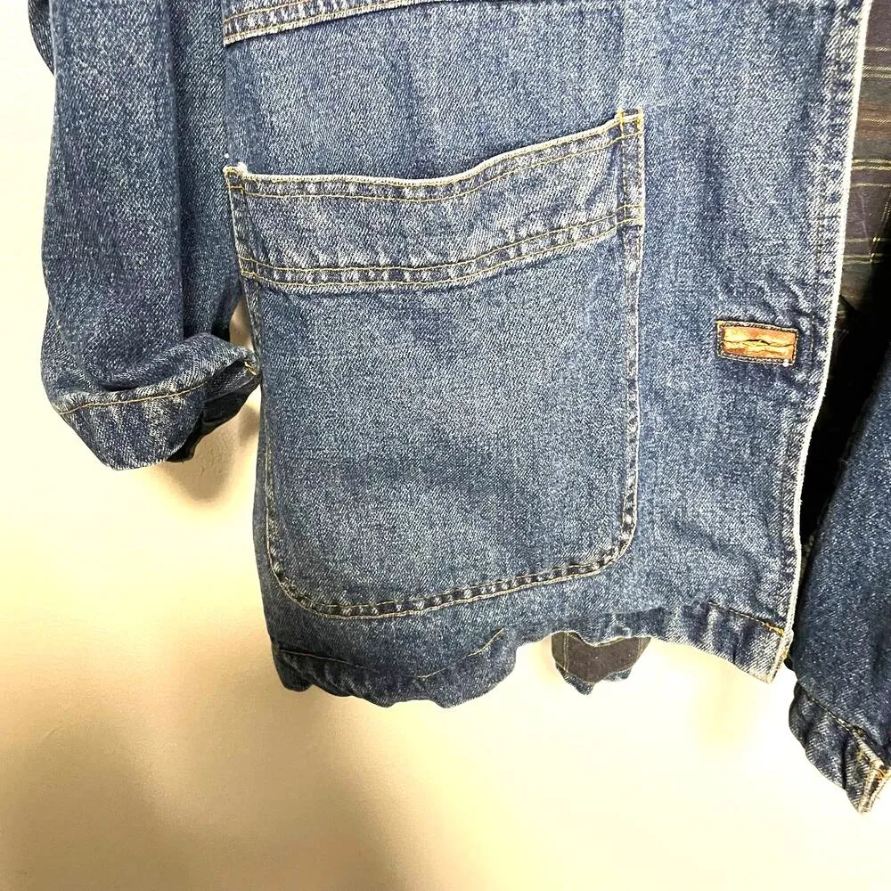 Laurice Outerwear Vintage 90s Denim Flannel Lined Button Up Jacket size Large - Image 12