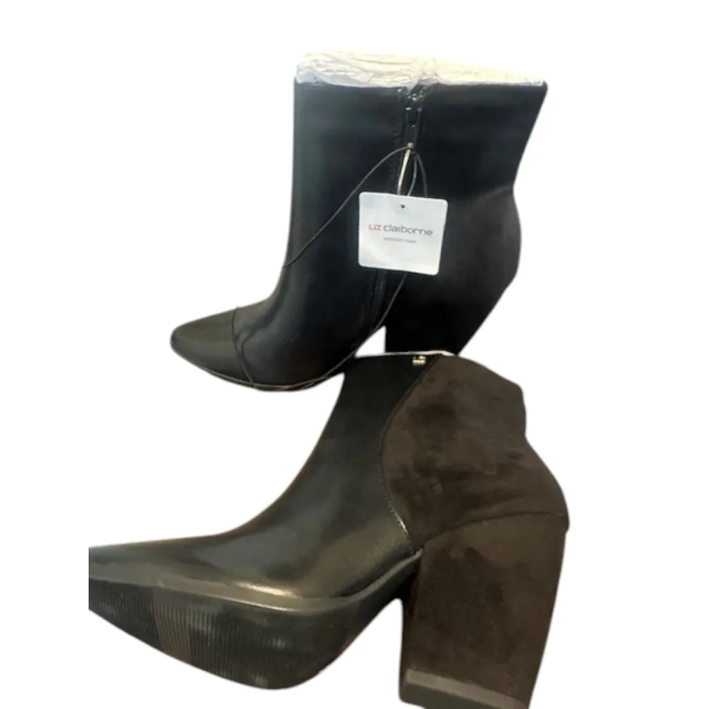 Liz Claiborne Women's Utopia Black Block‎ Heel Booties Size 11M - Image 11