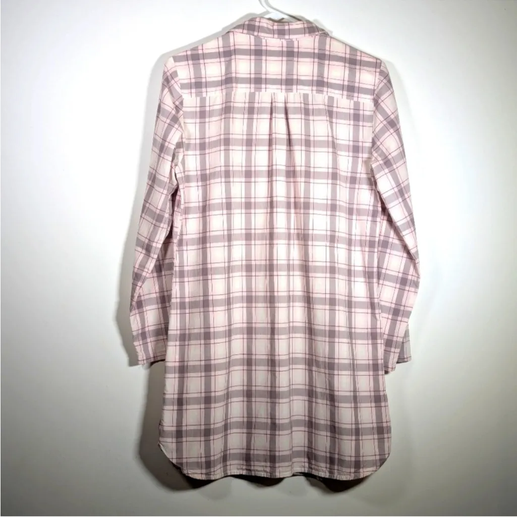 Victoria's Secret Plaid Sleep Shirt XSMALK PINK - Image 5