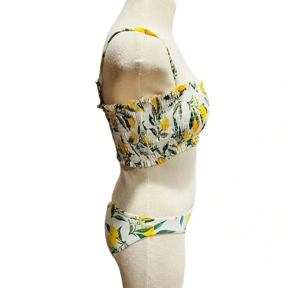 Cabana Del Sol Lemon Print Bikini Set Size Medium NWT - Image 6