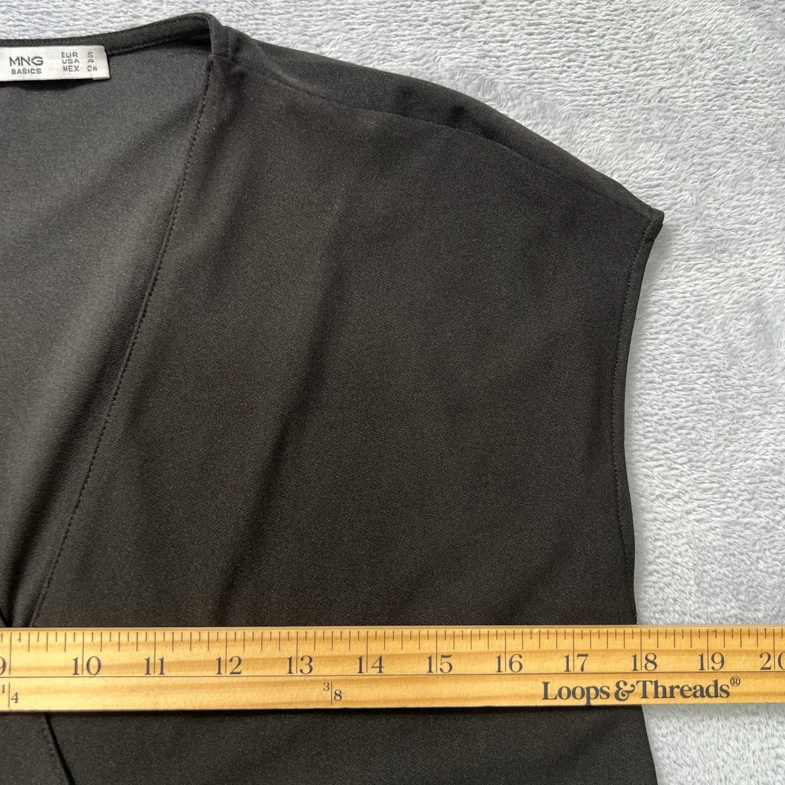 MNG Basics Black Mini Dress Cap Sleeves V - Image 5