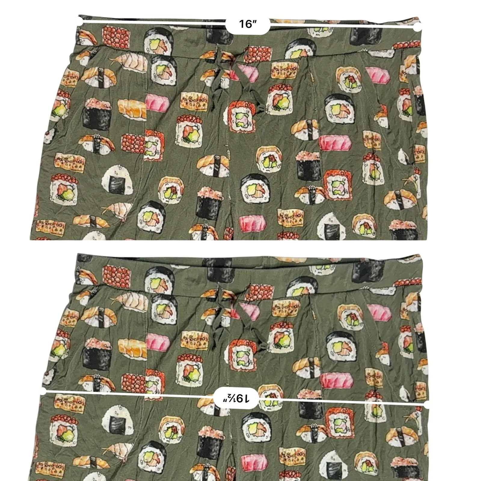 Posh Peanut Bamboo Sashimi Henley Jogger Pajama Set 2XL Whimsigoth Green Foodie Size XXL - Image 6