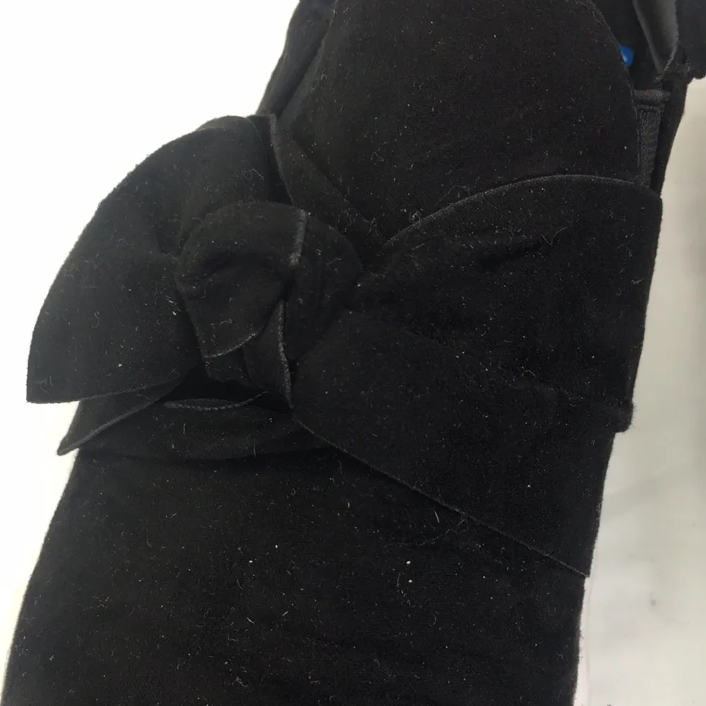 Steve Madden Frilie Suede Bow Slip On Fashion Sneakers Black Size 7 - Image 4