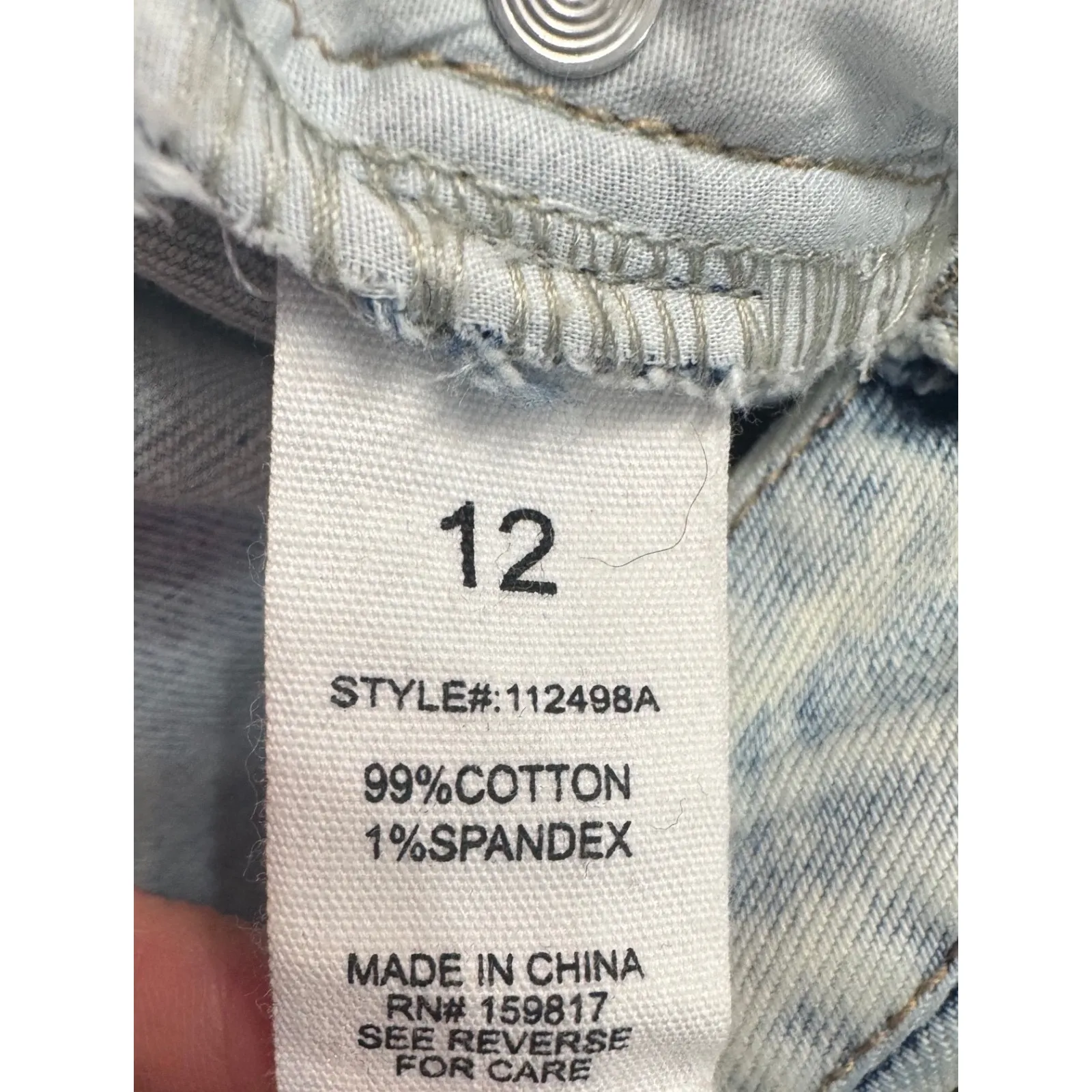 Arula Women's Size 12 Light Wash Distressed Wide Leg Jeans Style 112498A Blue - Image 8