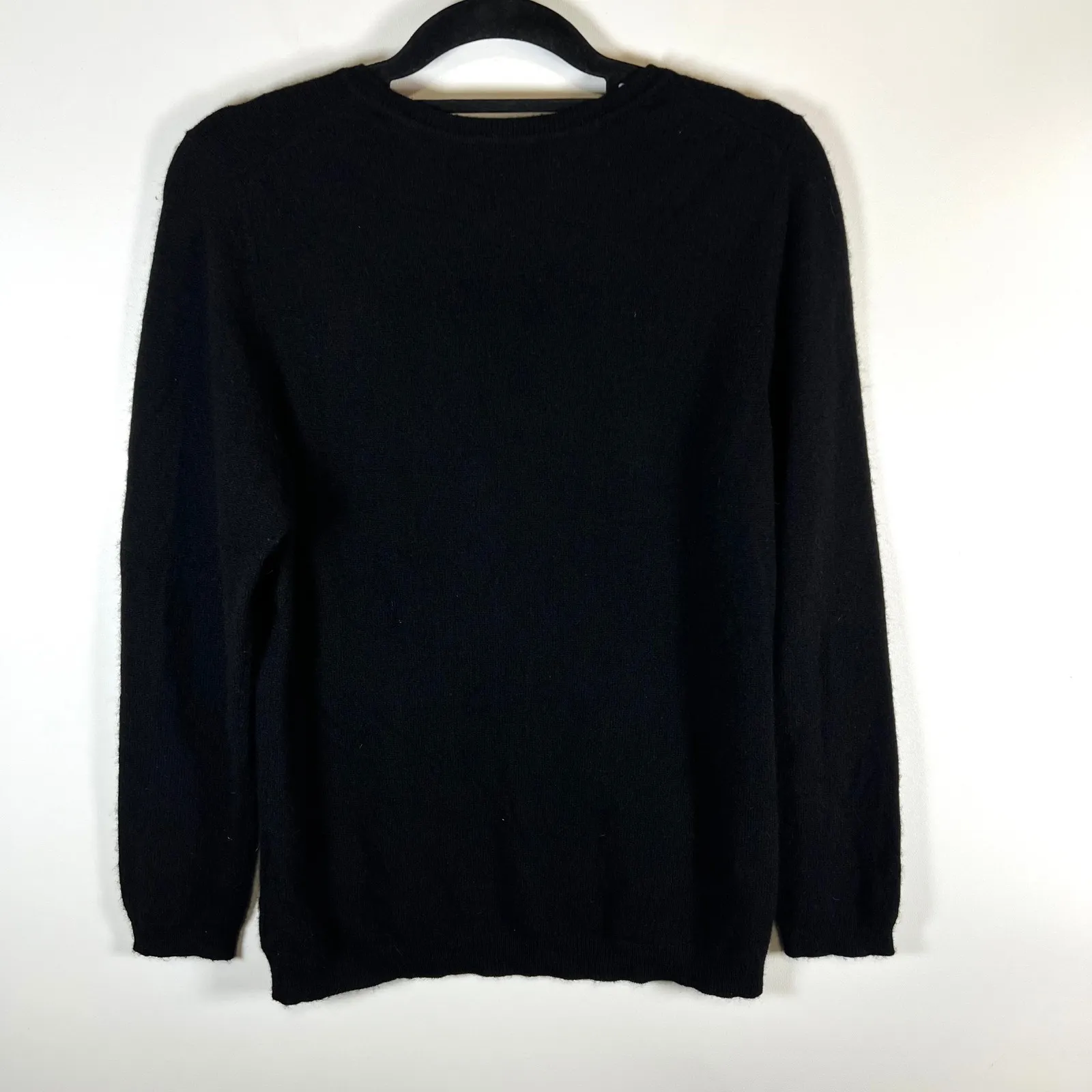 Charter Club Luxury Black 100% Cashmere Crew Neck Sweater Women's Size L - Image 6